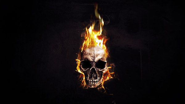 Flaming Skull Wallpaper For Halloween On