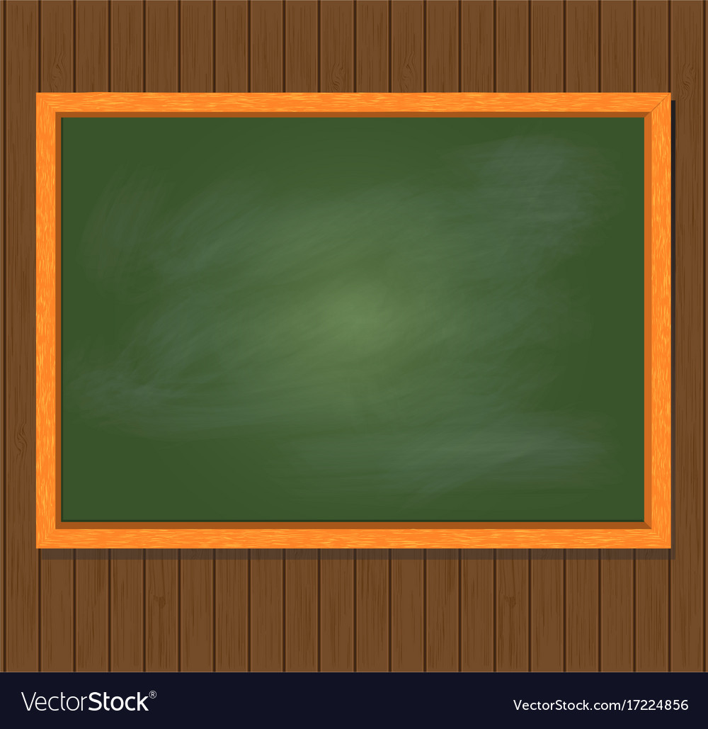 Green Board On Brown Wooden Background Royalty Vector