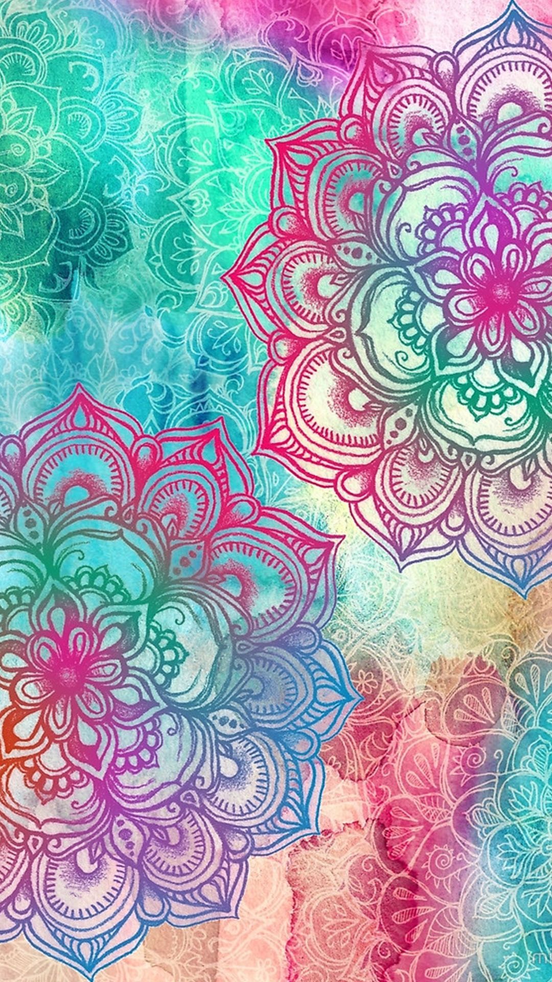 Colorful Mandala iPhone Wallpaper Top