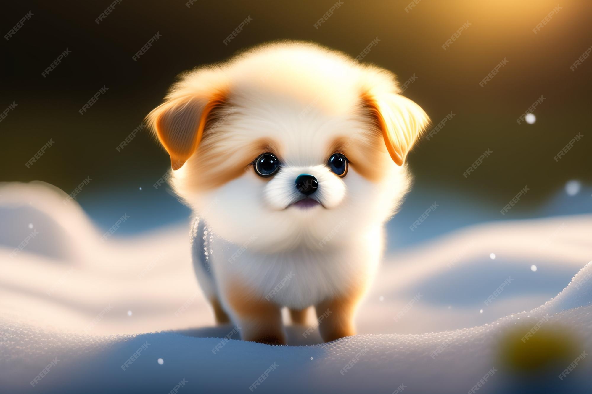 Puppy That Is Walking Snow Wallpaper