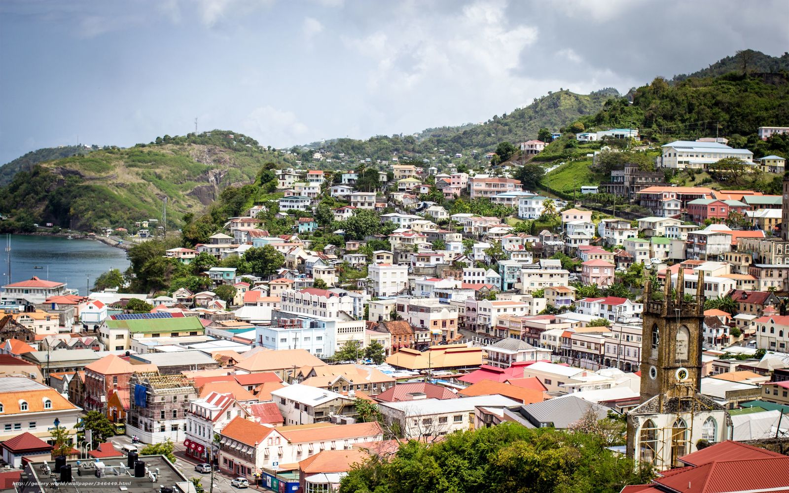 Wallpaper Building Coast Landscape Grenada