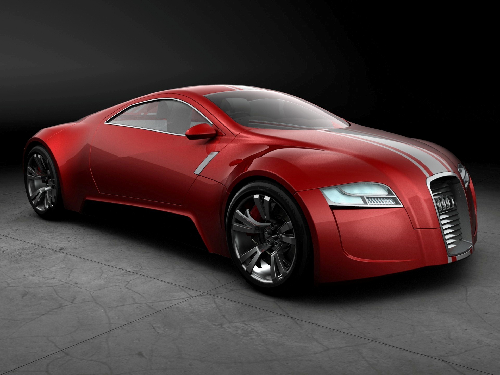 Best Audi R Zero Black And Red Car HD Image Famous Wallpaper