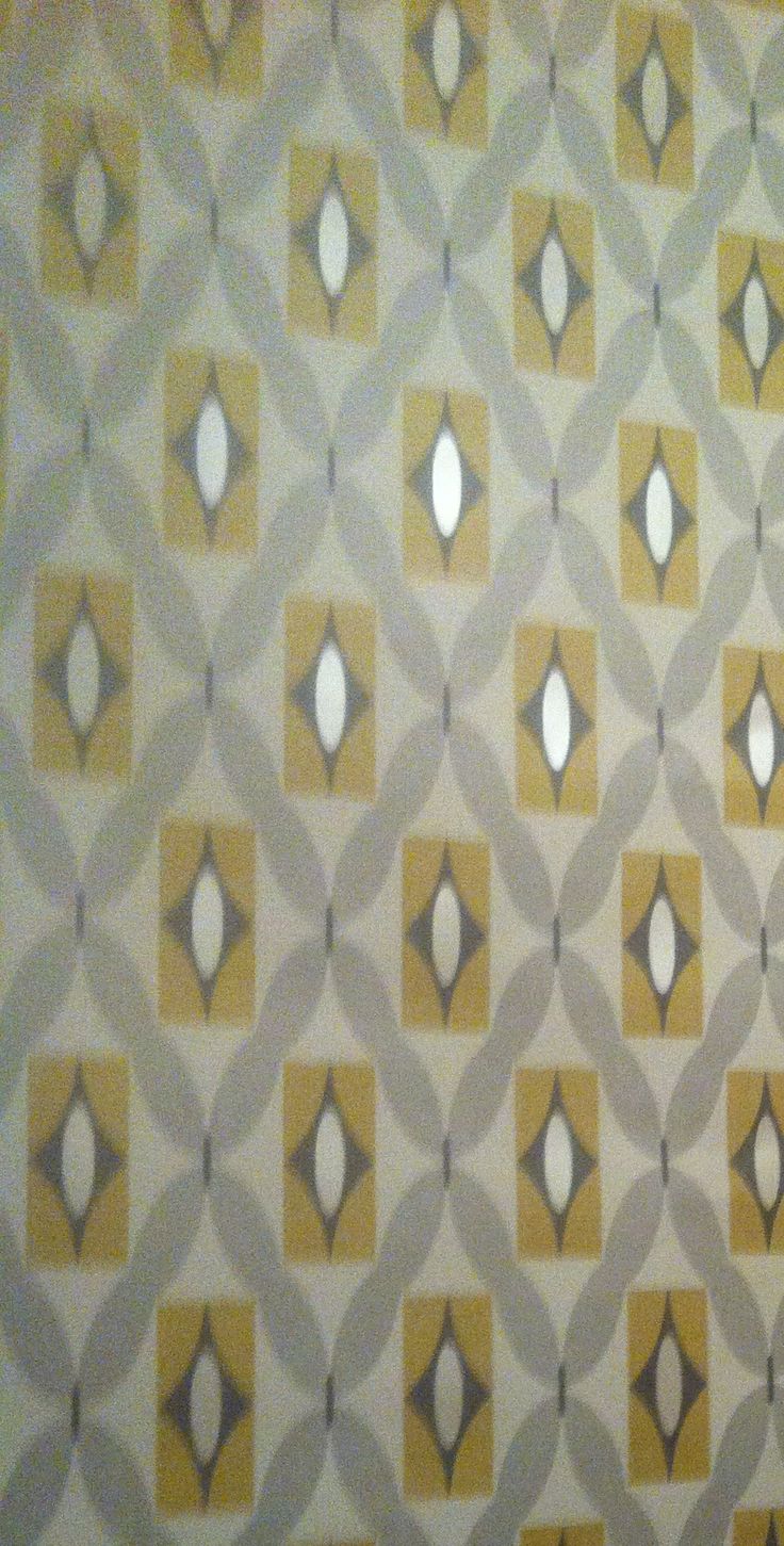 Feature Wall Grey And Mustard Geometric Print Wallpaper From B Q More