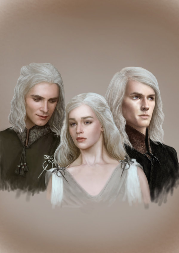 The Targaryen Siblings Viserys Daenerys And Rhaegar By Denkata5698