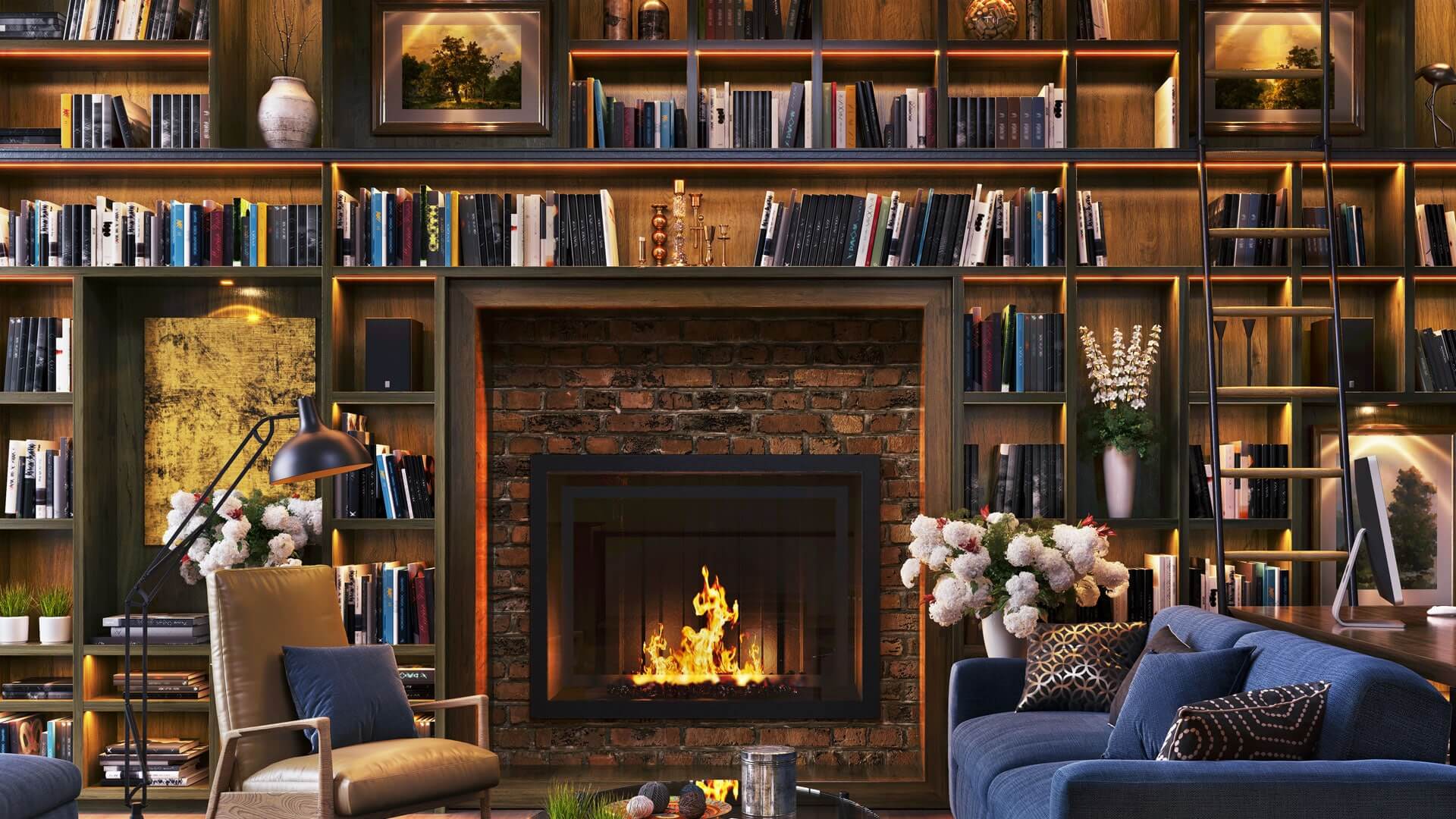 Cool Home Office Zoom Background Wallpaper