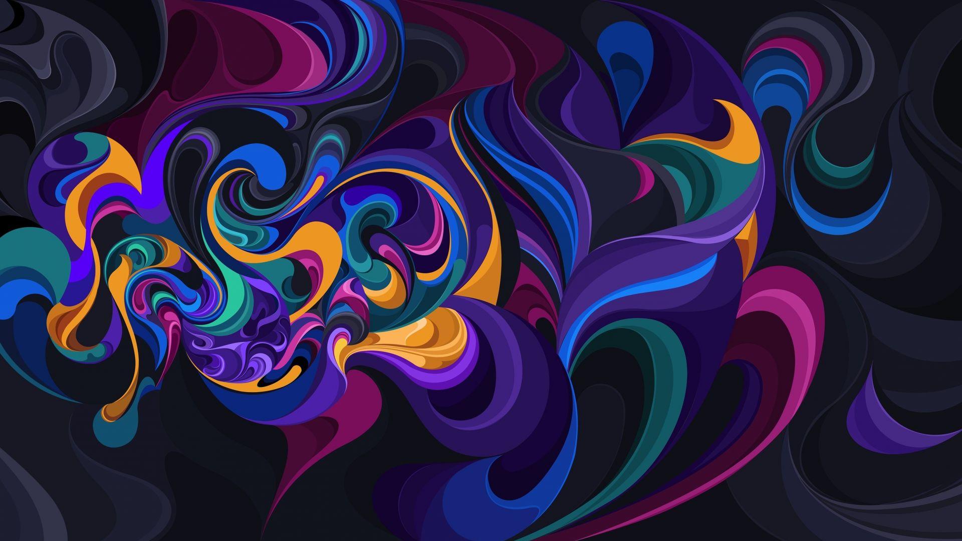 Desktop Wallpaper Colorful Abstract Curves Designs 4k HD