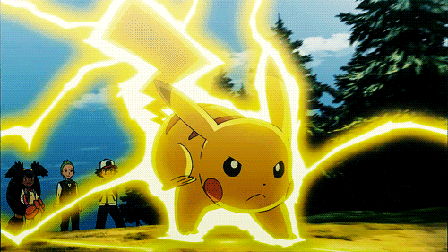 pikachu thunderbolt wallpaper