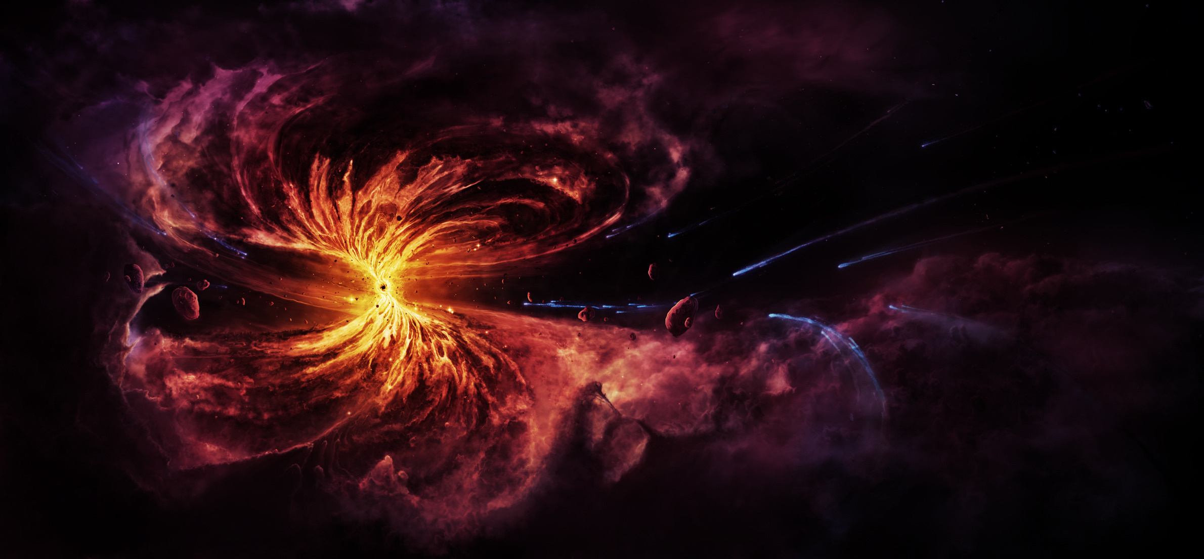 Wallpaper Space Black Hole Stars Nebula Graphics Desktop
