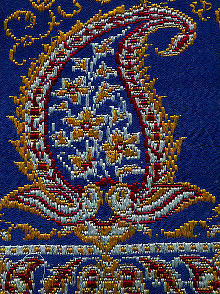 Persian silk brocade from the Pahlavi Dynasty   Paisley design