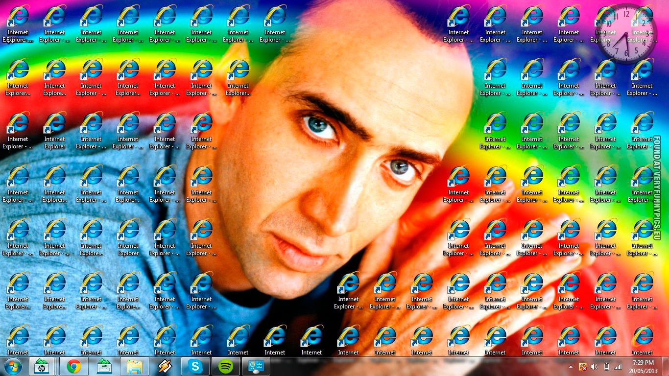 Funny Picture Nicolas Cage And Inter Explorer Desktop