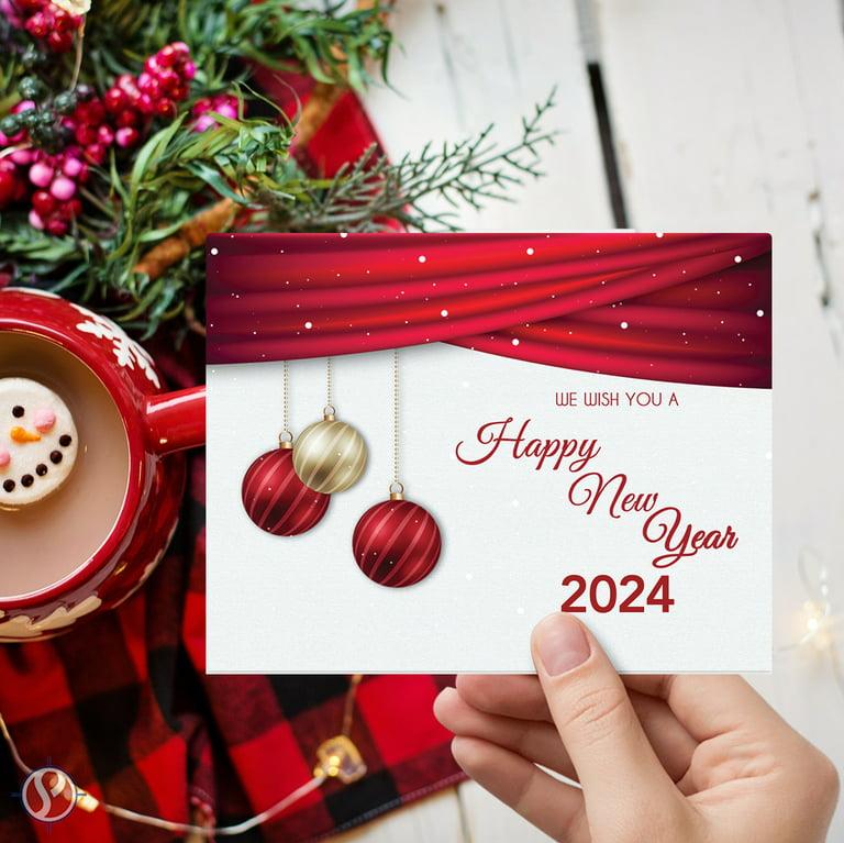  Happy New Year Cards Envelopes Elegant Christmas