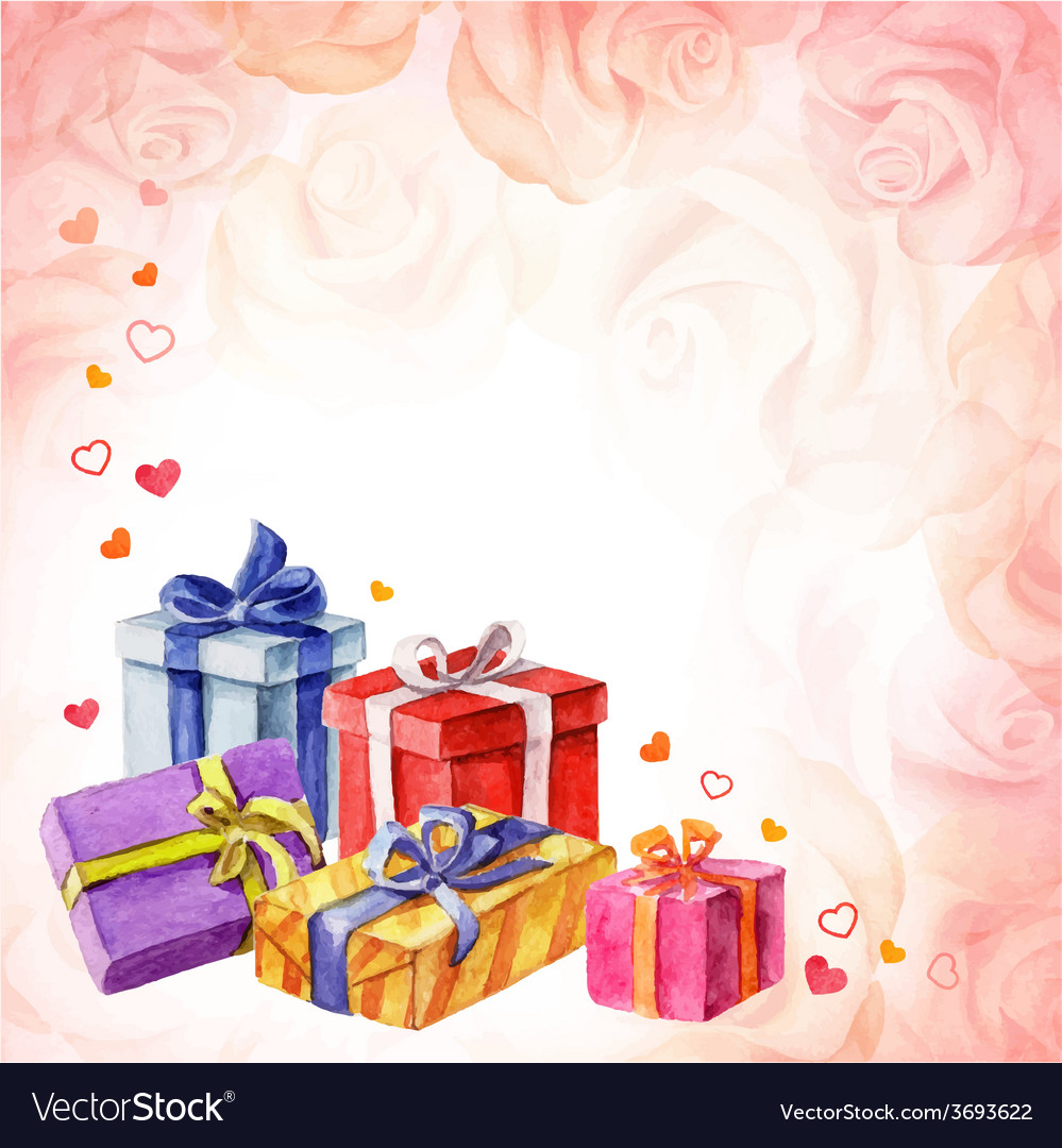 Gifts For Valentines Day On A Pink Background With