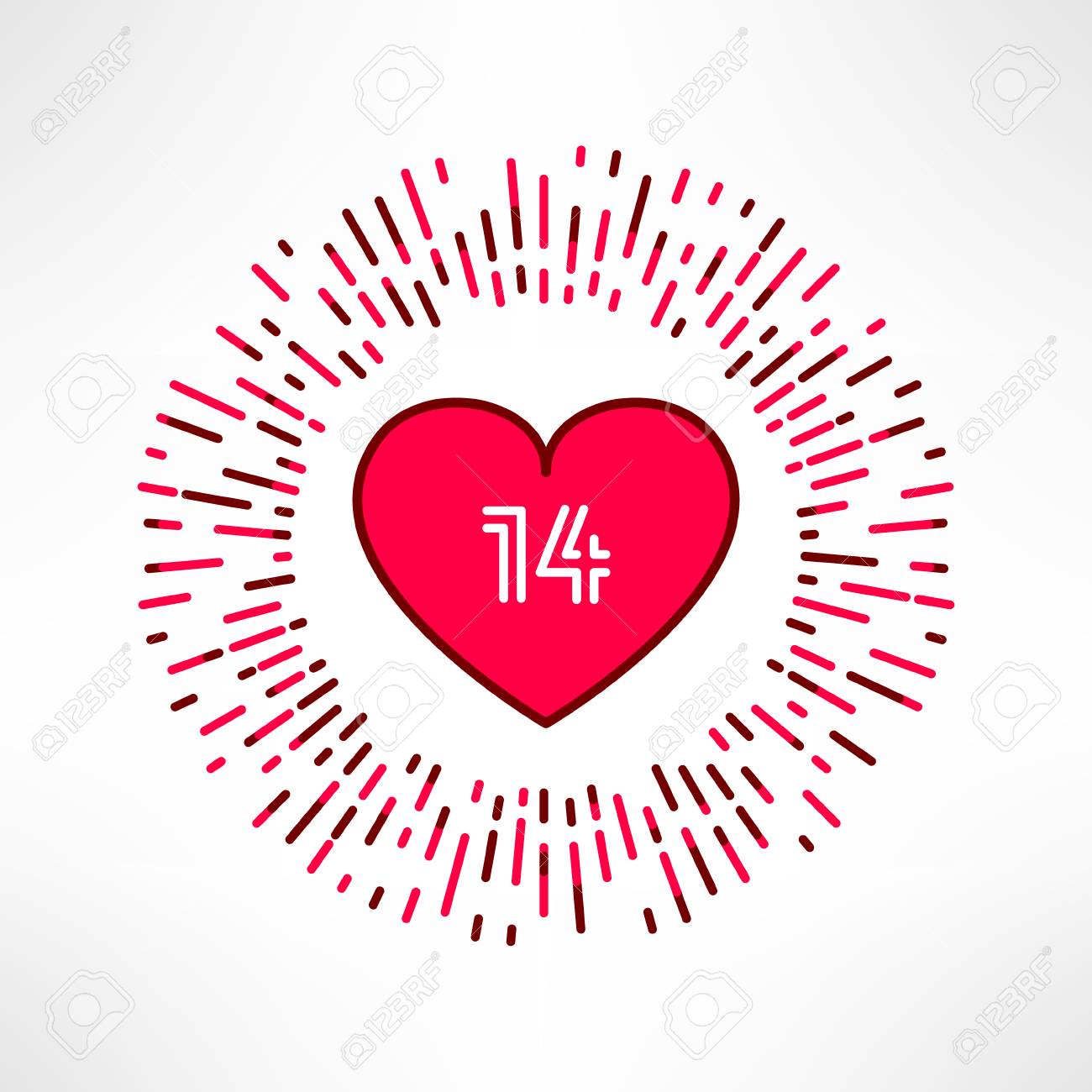 Vector Valentines Heart On Tribal Outburst Background With
