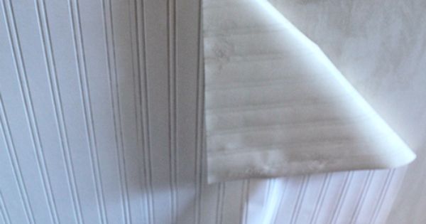 Bead Board Wallpaper Once It S Up Trimmed With A Chair Rail And