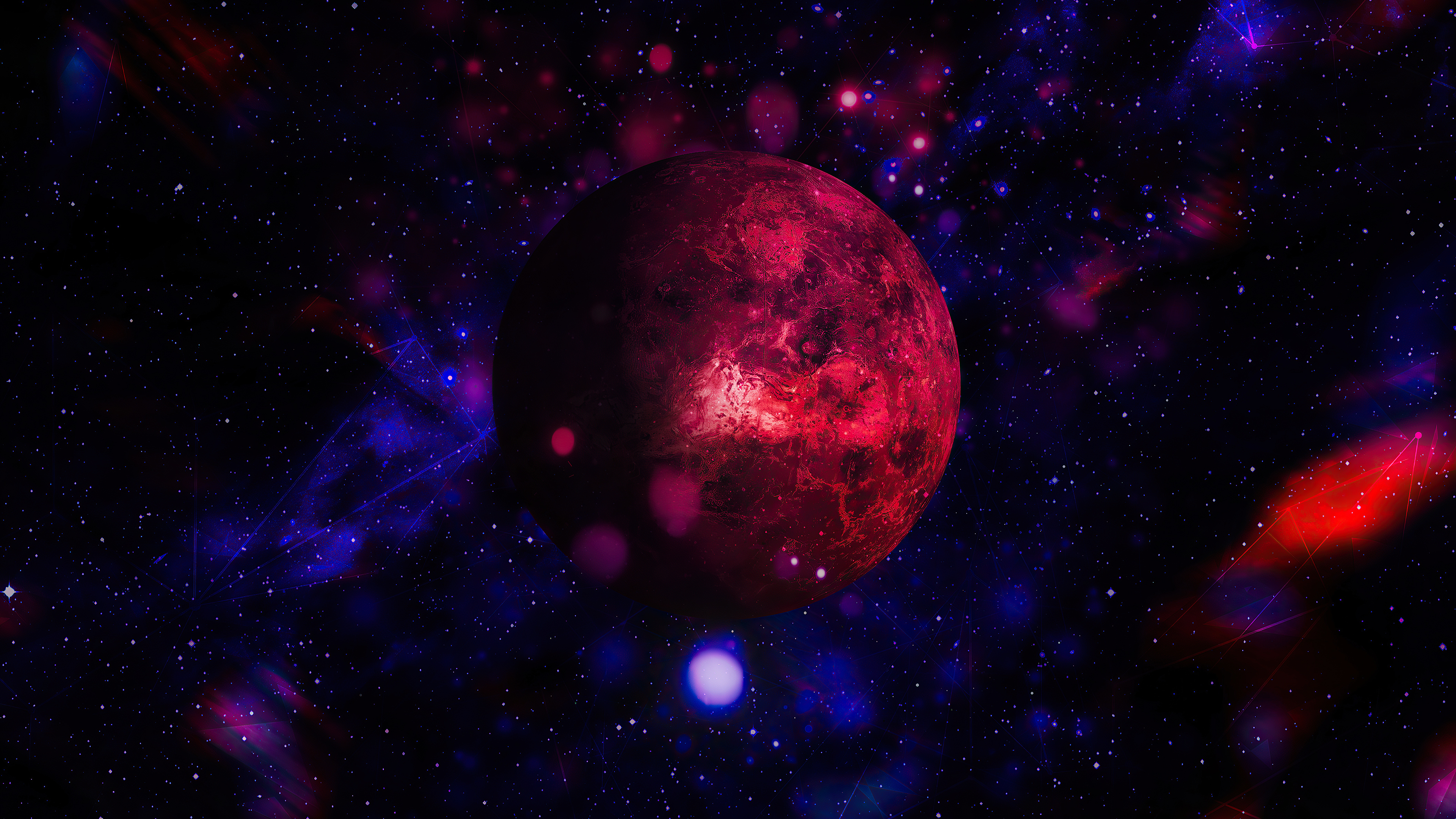 Red Planet Space Art 4k Ultrawide Quad HD 1440p Wallpaper Image