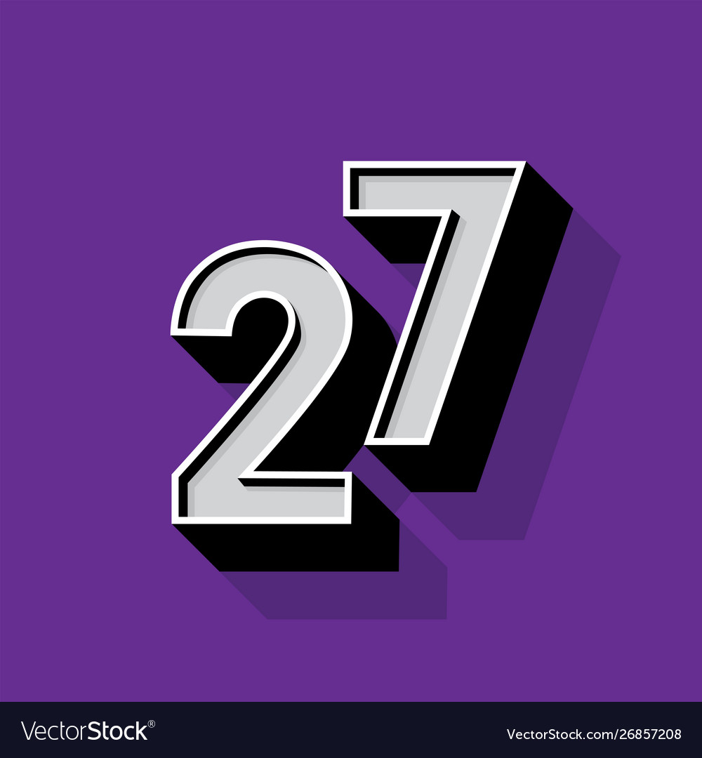 Number Logo On Violet Background Royalty Vector