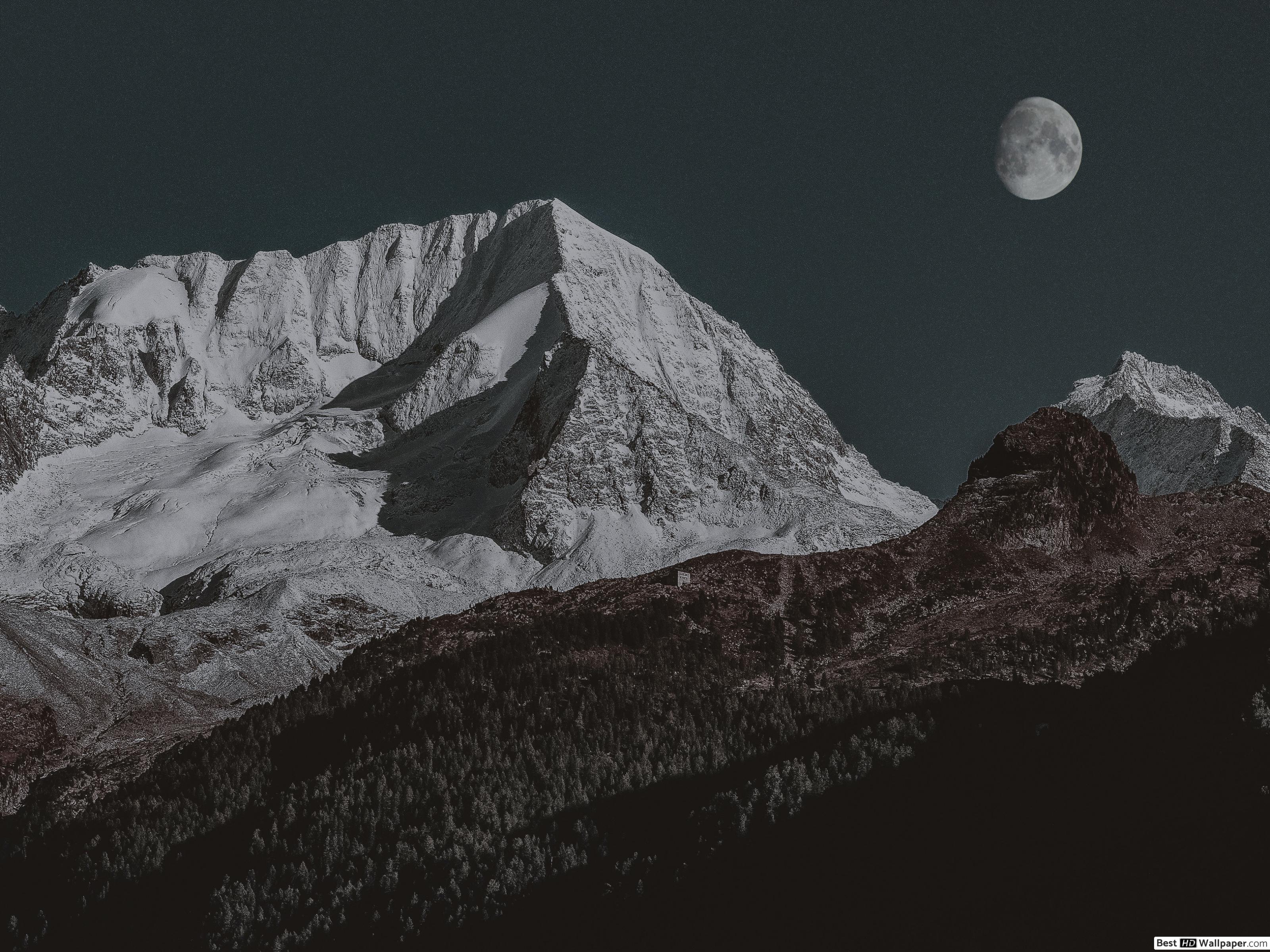 Snowy mountain landscape HD wallpaper download