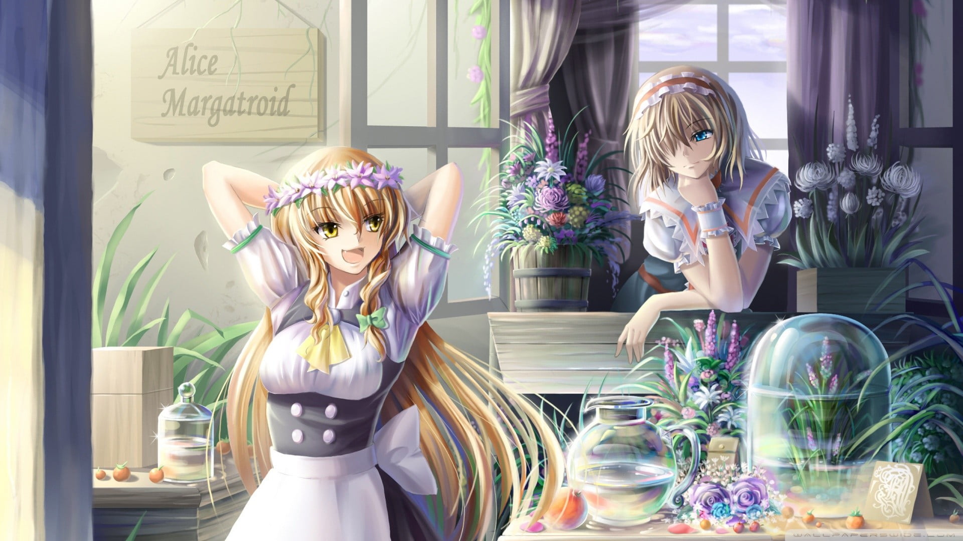 Yellow Haired Female Anime Character Touhou Alice Margatroid