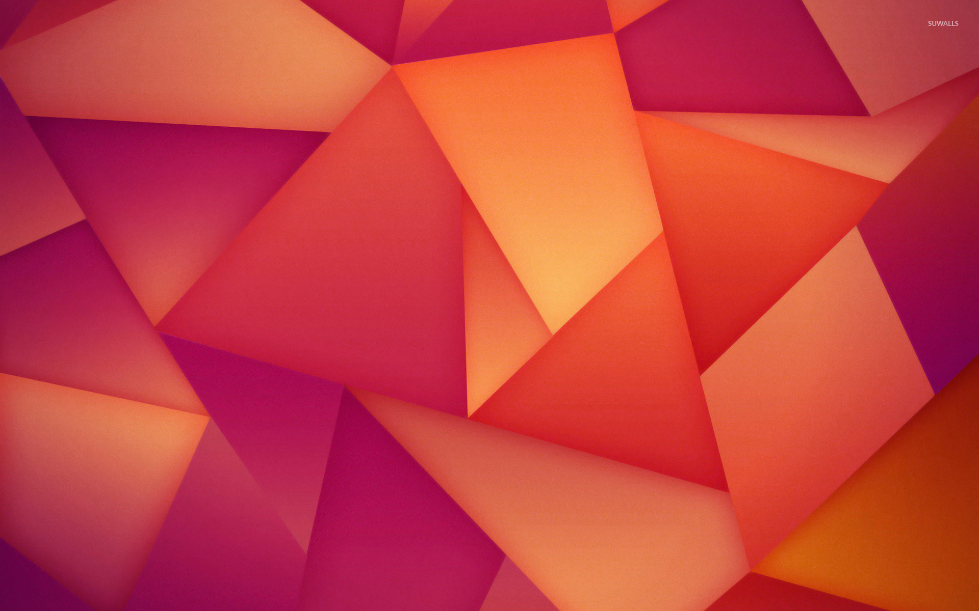 Orange And Purple Polygons Wallpaper Abstract