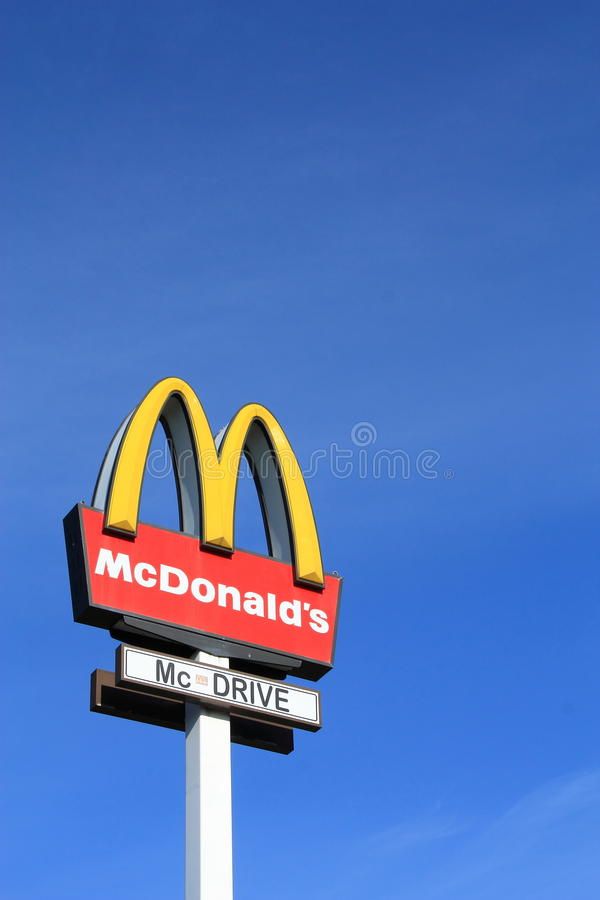 Mcdonalds Sign On Blue Sky Background Mcdonald S Corporation Is