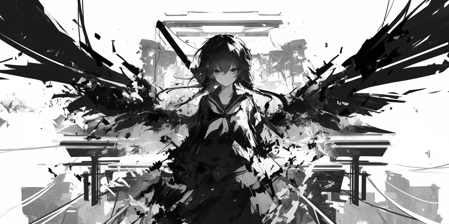 Black And White Anime Wallpaper
