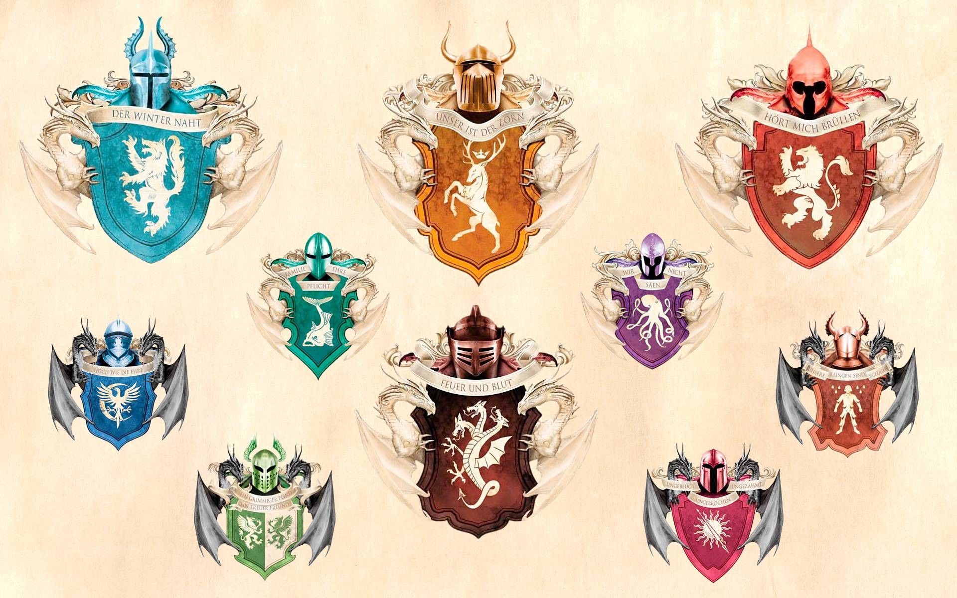Game Of Thrones Houses Symbols Wallpaper High Definition