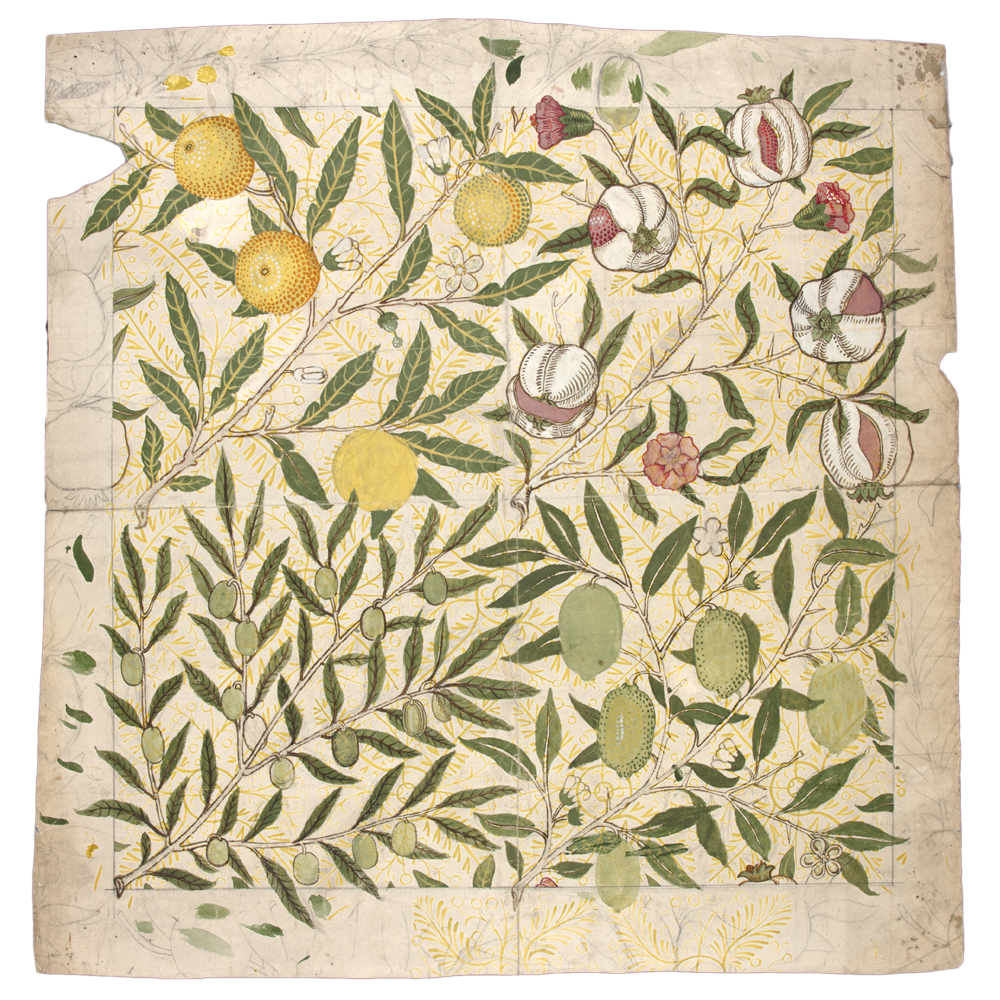Designs For Fruit And Wreath Wallpaper By William Morris