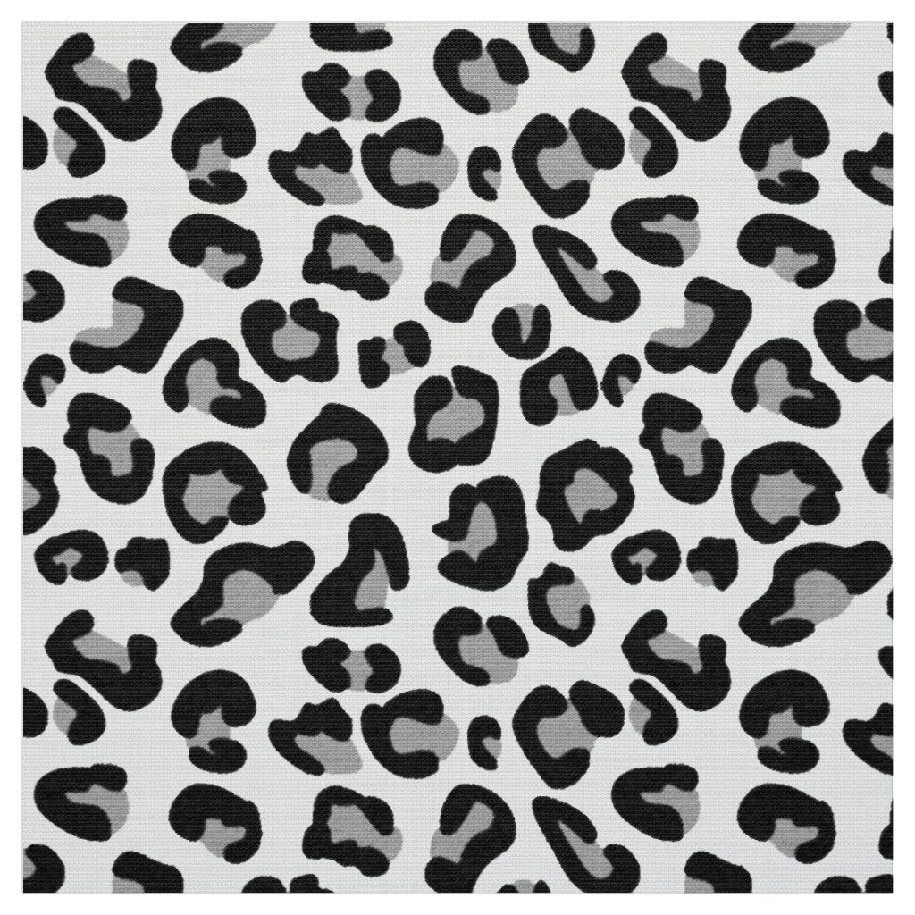 Leopard Print In Black And White With Gray Wallpaper