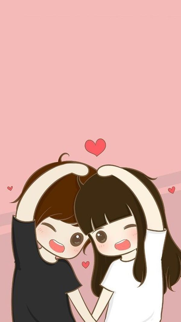 cute cartoon couple wallpapers for mobile