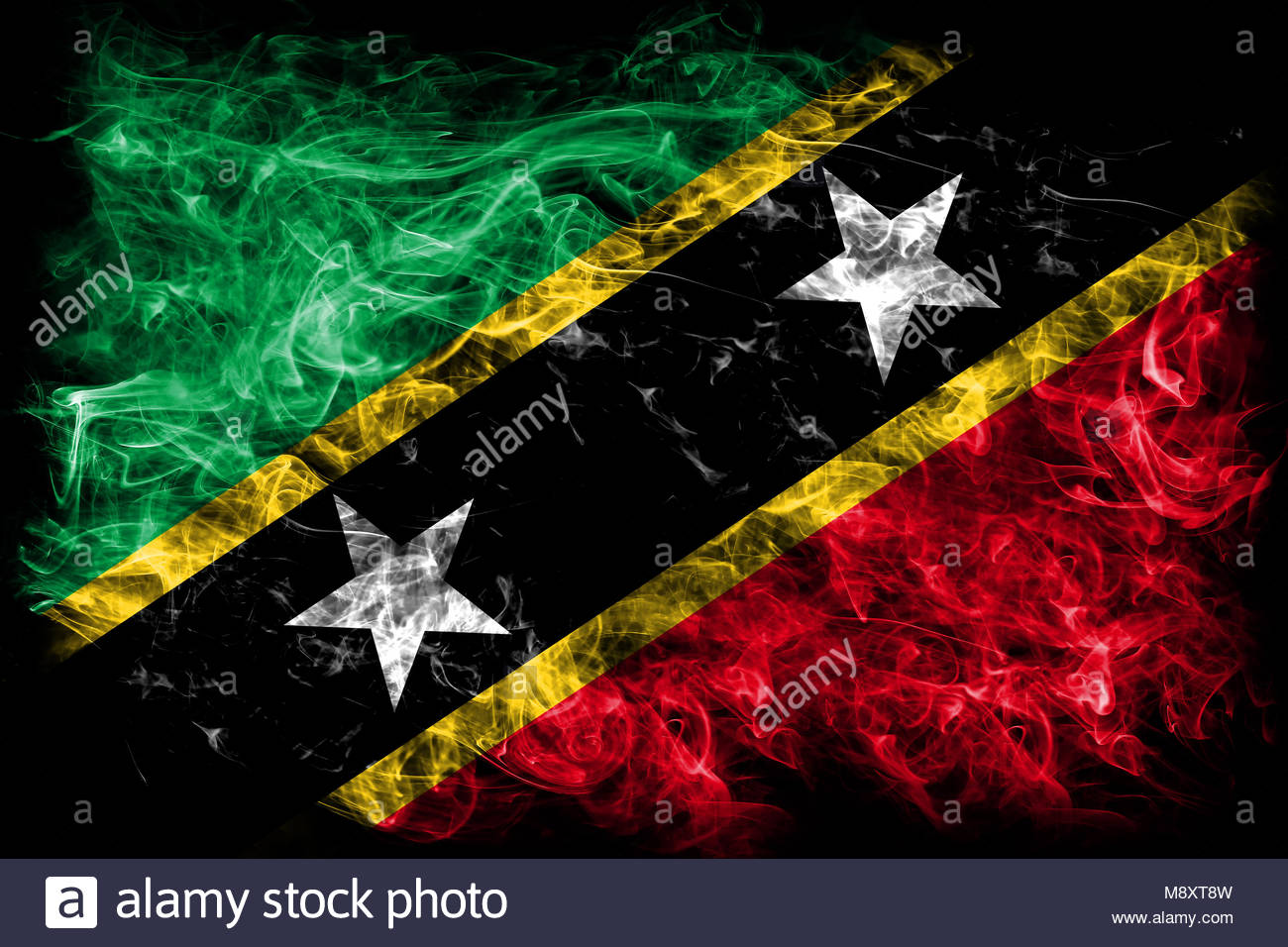 Saint Kitts And Nevis Flag Stock Photos