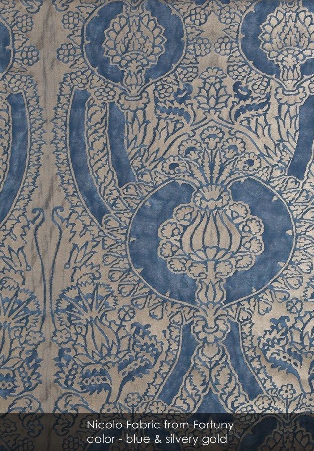 Nicolo Fabric From Fortuny In Blue With Image