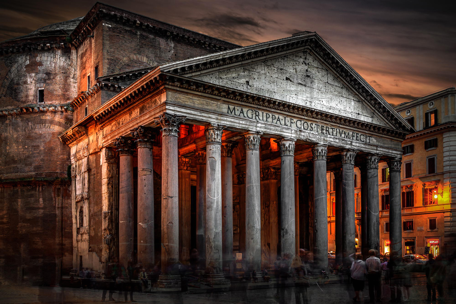 Construction Humaine Pantheon Rome Italie Monument Temps