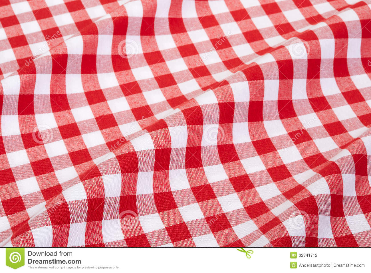 Red And White Gingham Checkered Tablecloth Background Stock Image