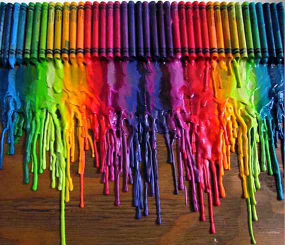 Cool Crayon Background Melted Rainbow Bright