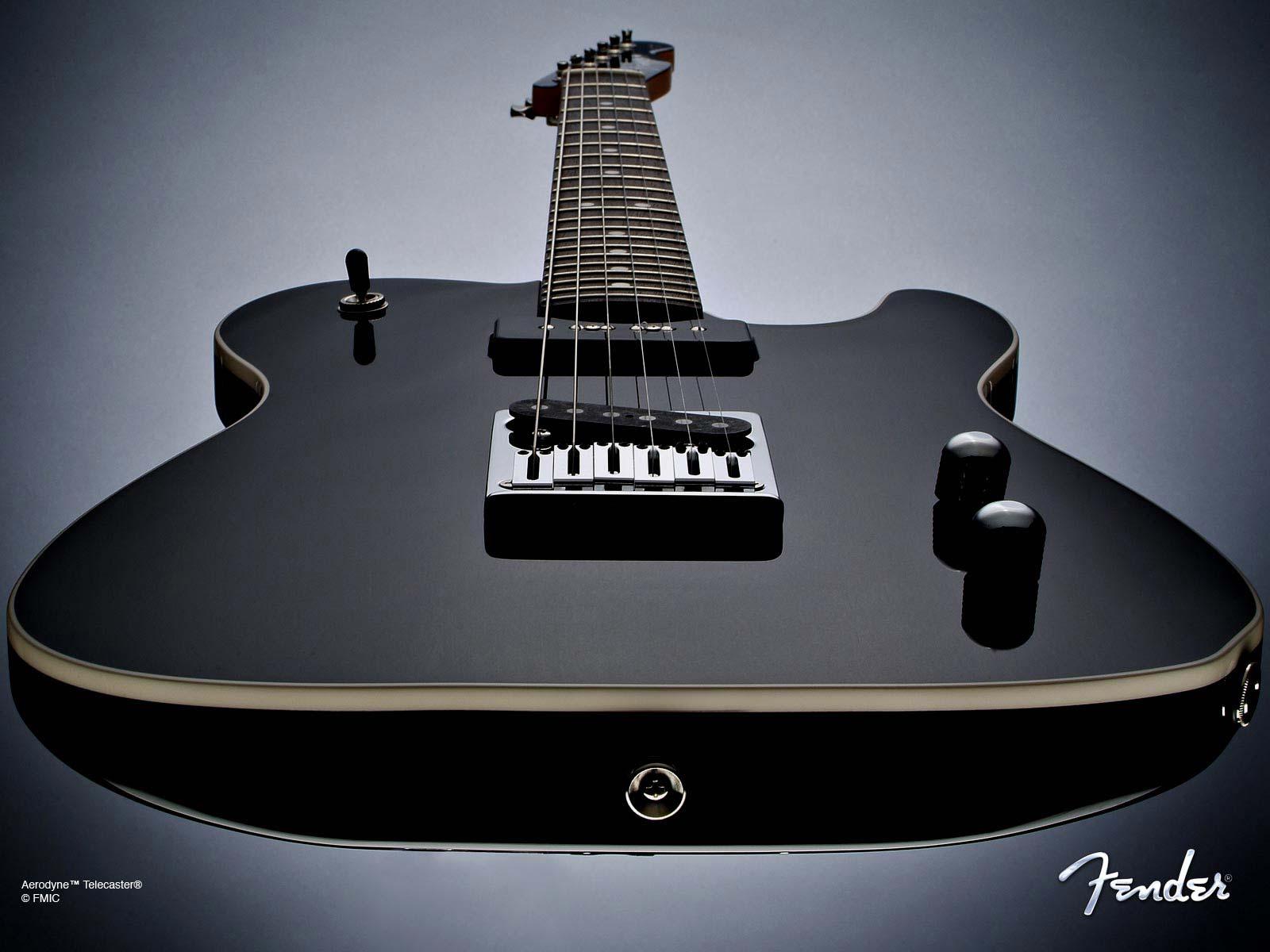 Black Fender Telecaster Desktop Wallpaper Background