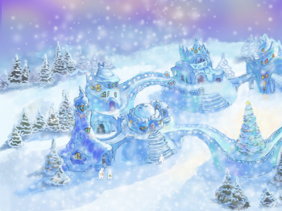 Snow Village Screensaver Drop In At Santa Claus Secret
