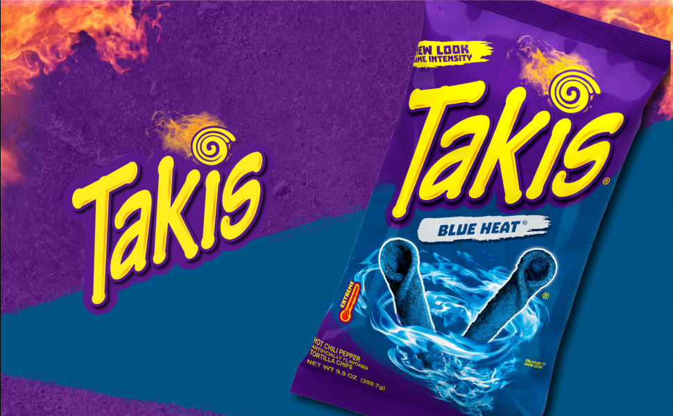 Amazoncom Takis Blue Heat Rolled Spicy Tortilla Chips Hot Chili