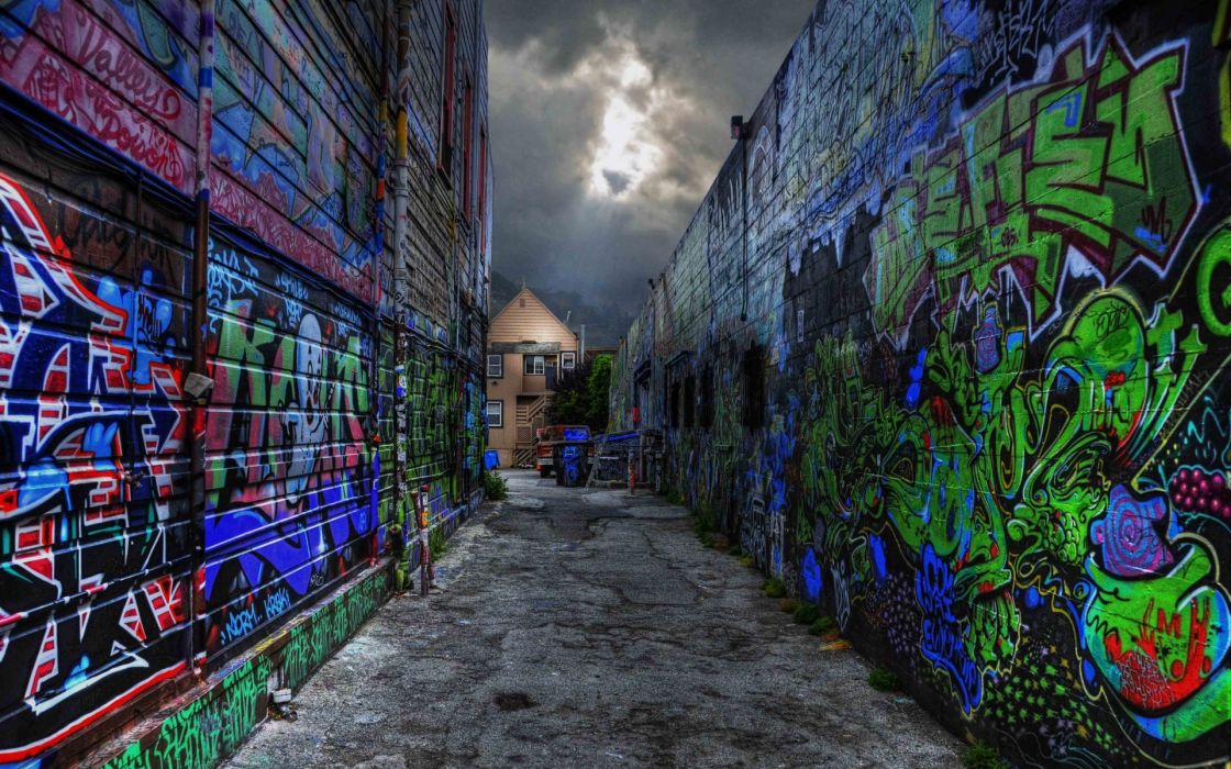 Graffiti Paint Urban Wall Wallpaper