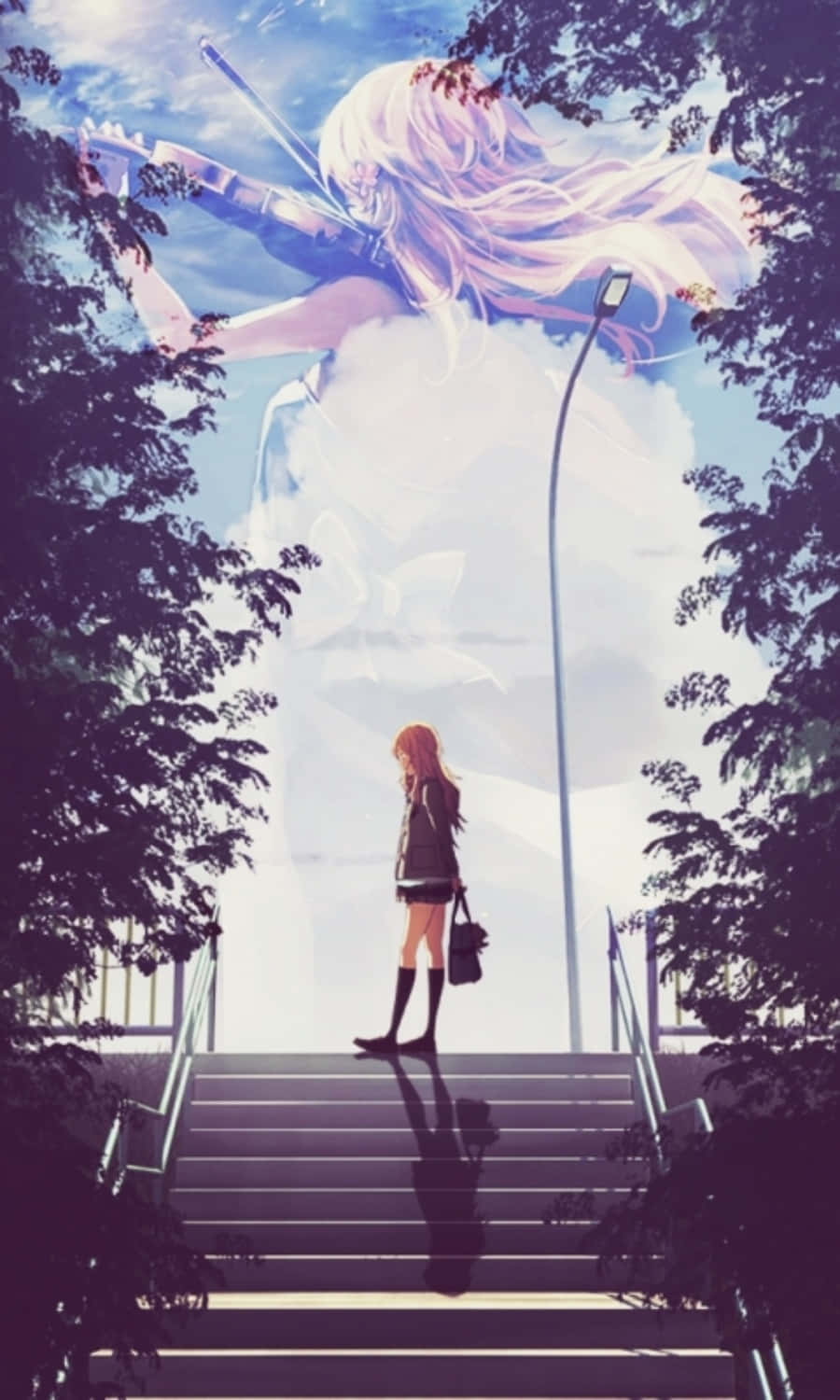 Your Lie In April iPhone Kaori Miyazono Clouds Pictures