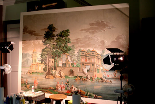 Working On 18th Century Wallpaper Restoration In Washington D C