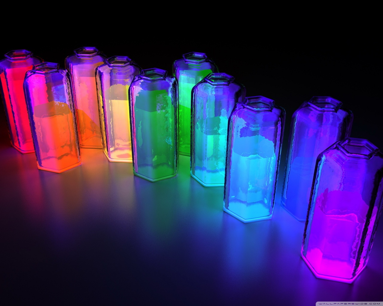 Colorful 3d Bottles Ultra HD Desktop Background Wallpaper For 4k