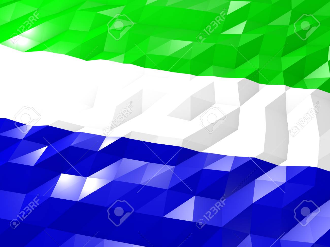 Flag Of Sierra Leone 3d Wallpaper Illustration National Symbol