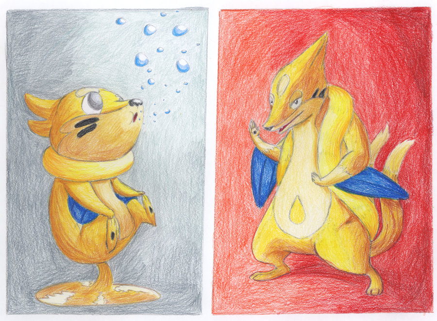 Buizel And Floatzel By Calicobird