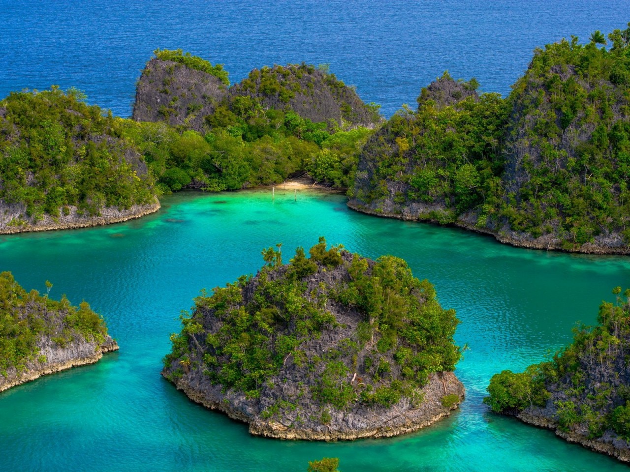 Landscape Nature Tropical Islands Turquoise Sea Green