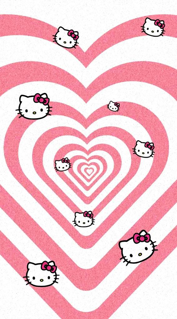 Cute Hello Kitty Wallpaper Ideas Pink Glitter Heart Idea