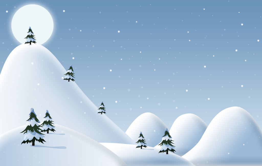 Christmas Scenes Wallpaper Snow White Mountains