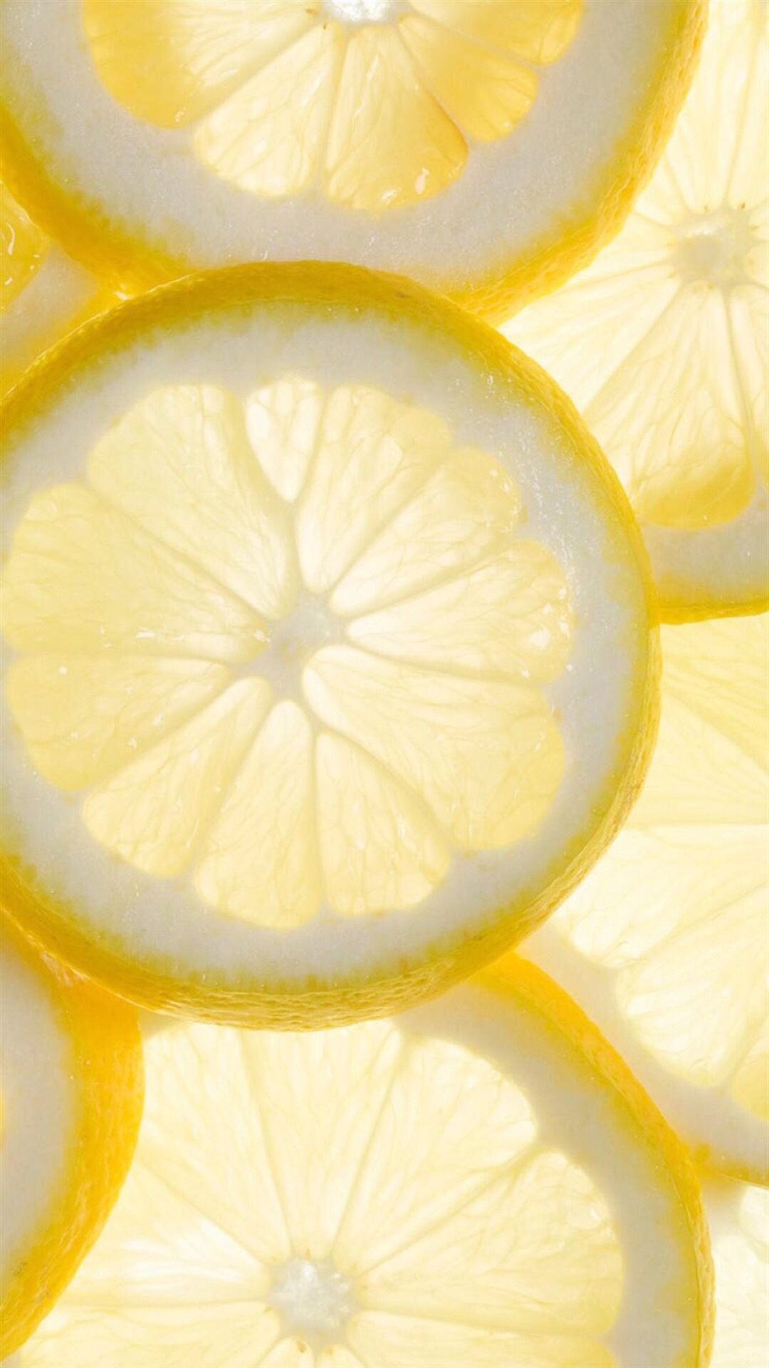 Fresh Cool Lemon Slice Overlap Background iPhone Wallpaper For