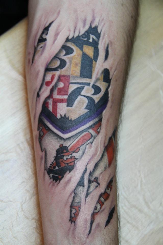 Ravens And Orioles Tattoo By Biagiostattoogallery