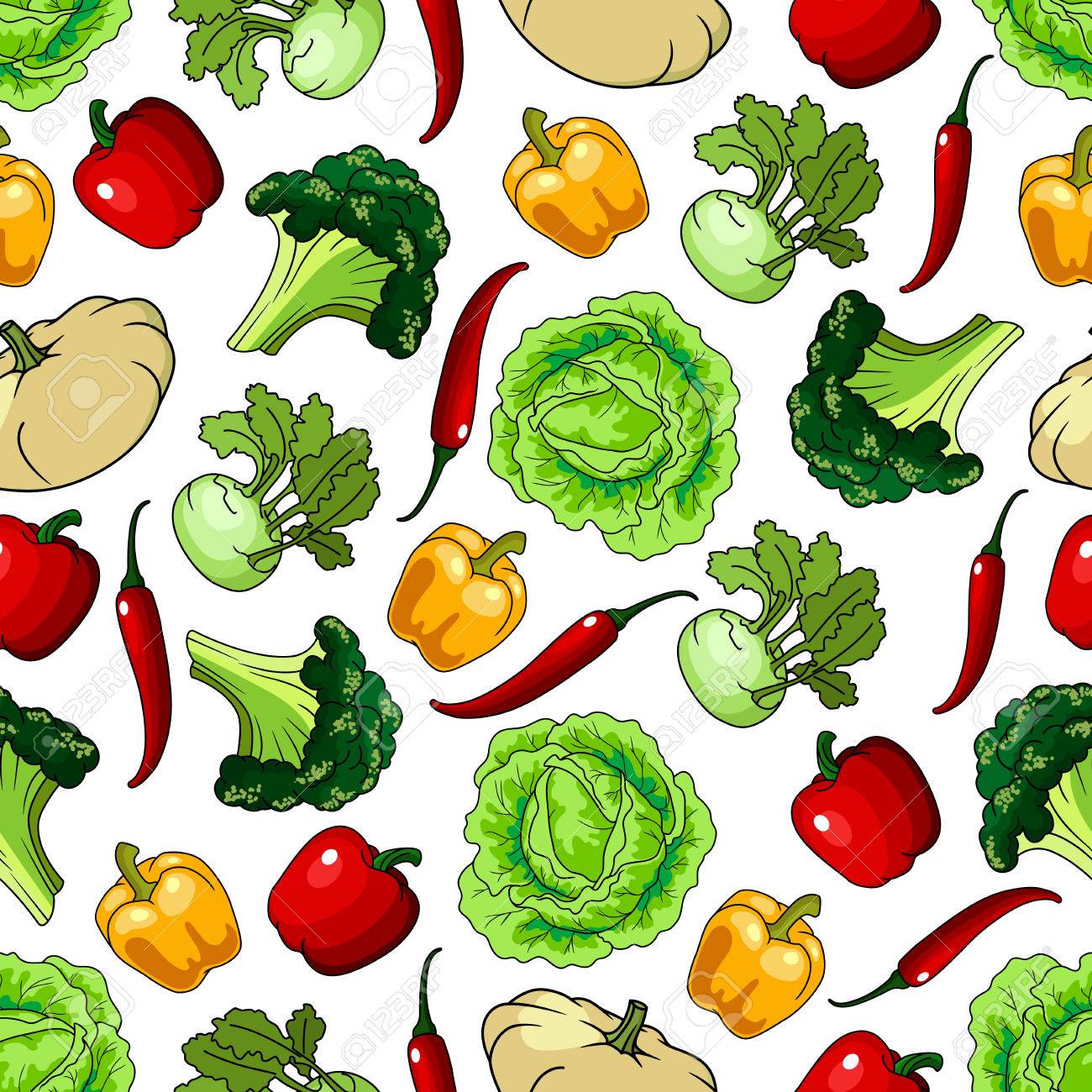Vegetables Seamless Background Wallpaper With Pattern Of Fresh
