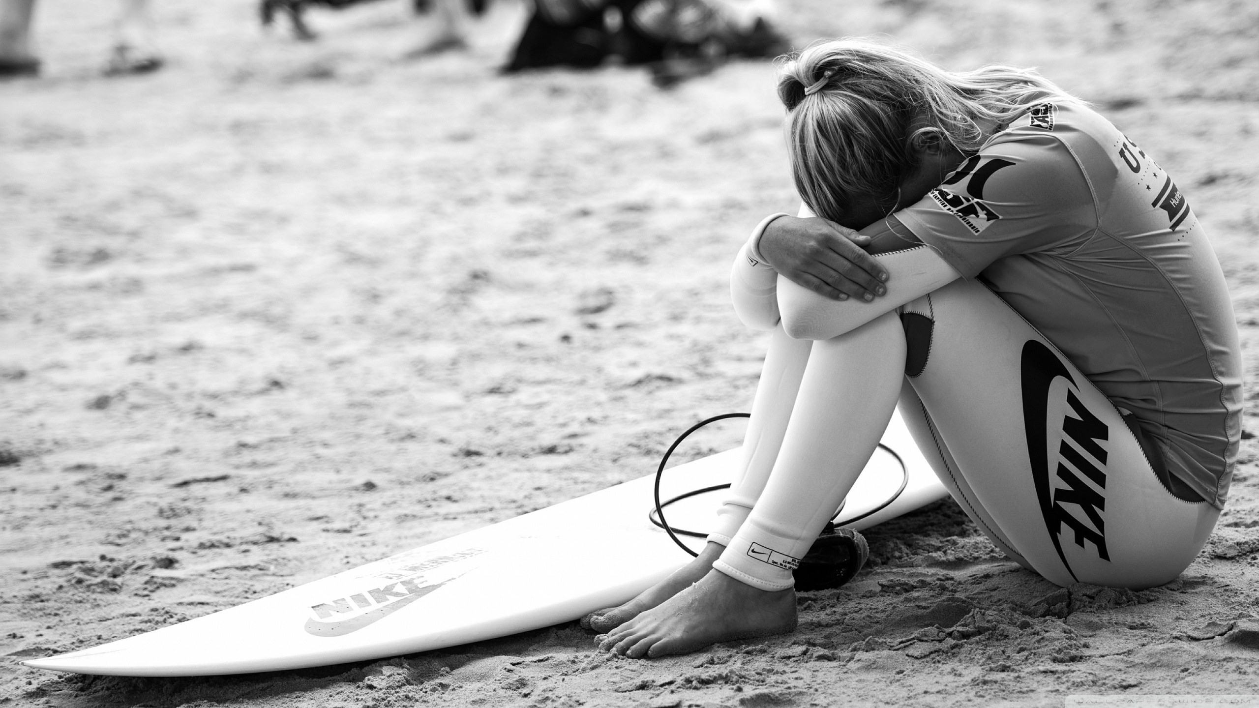 Surfing Surfer Girl Sport Nike Bw Stock Photos Image HD